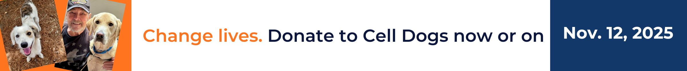 Change lives. Donate to Cell Dogs.